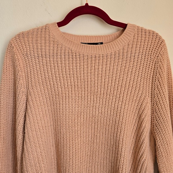 Derek Heart Maternity Pink Sweater Knit Drawstring Side Tunic Pullover Casual - Picture 3 of 7